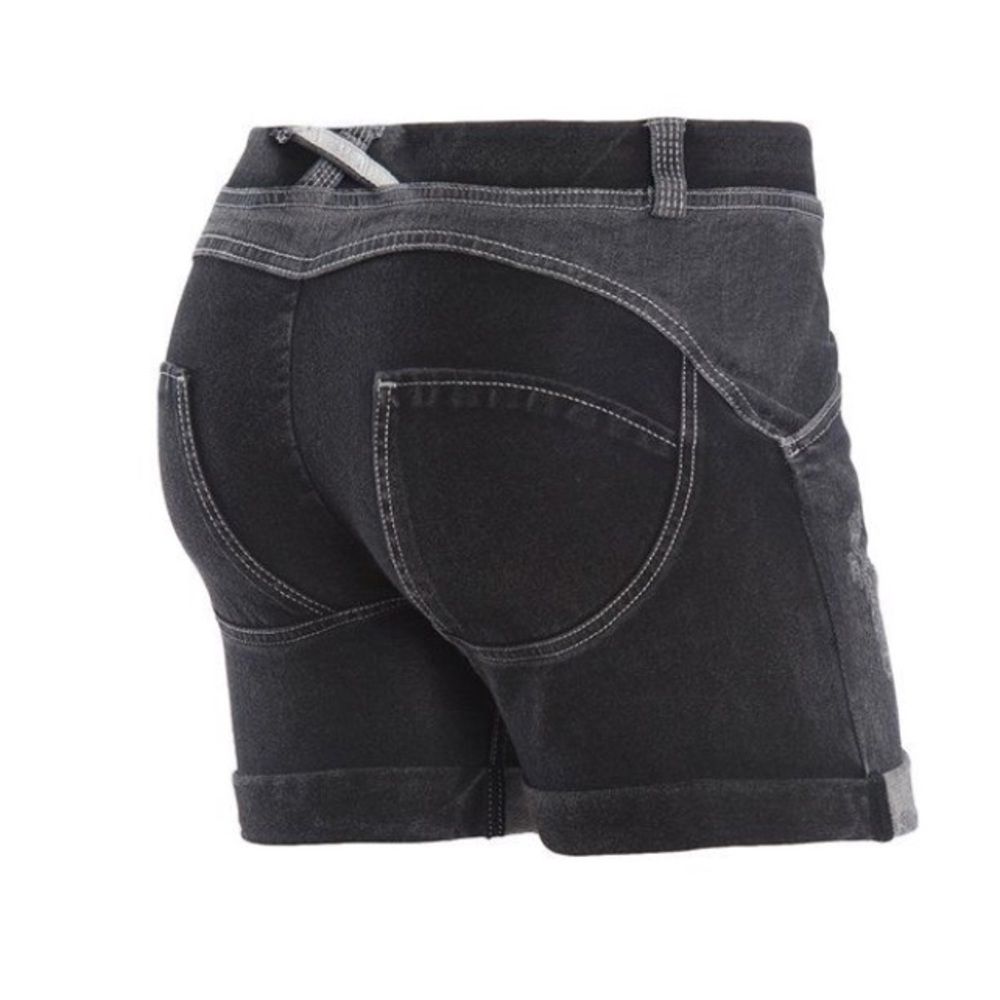 Freddy black distressed low waisted shorts